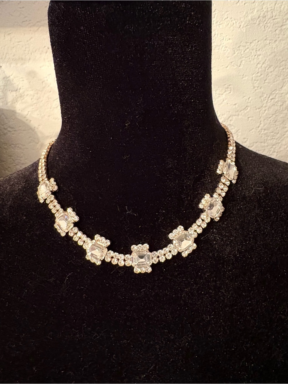 Crystal Statement Necklace - Clear Stones